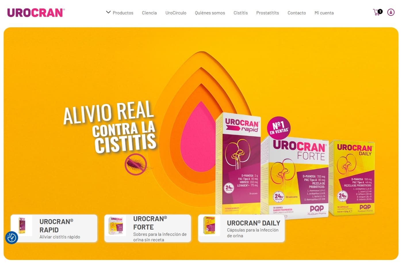 Frontend de la página de inicio de Urocran