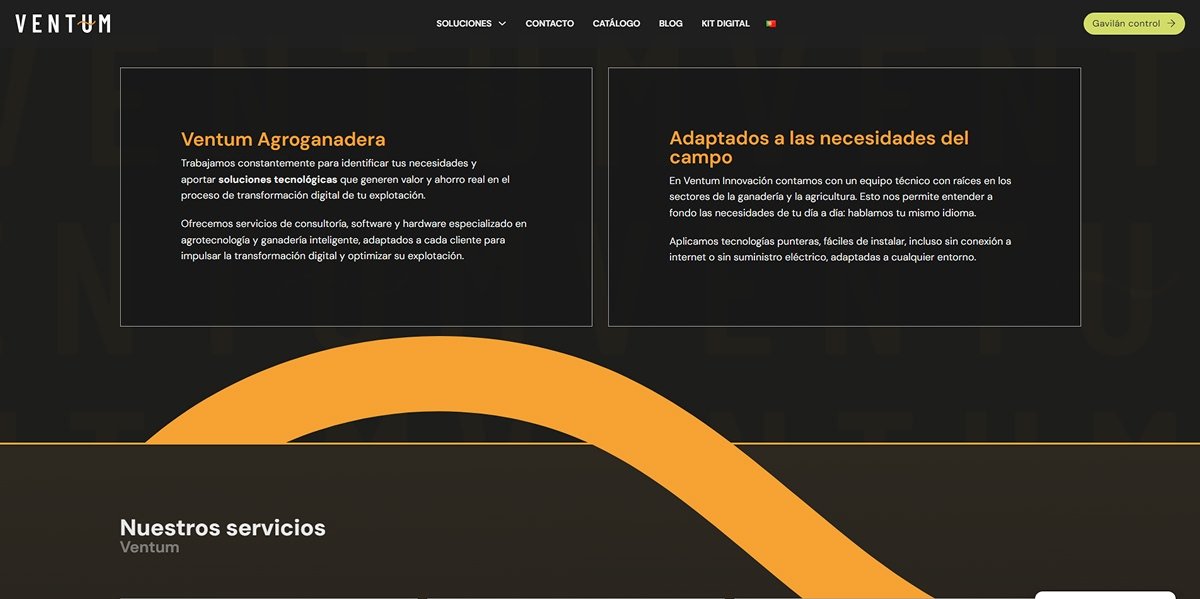 Sección de Agroganadería de Ventum con información y servicios para el campo.